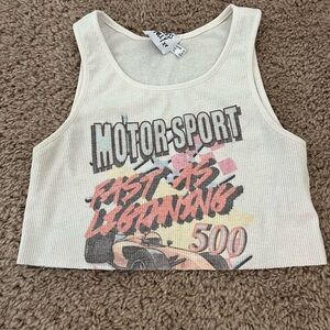 Princess Polly Cream Motorsport Crop Top